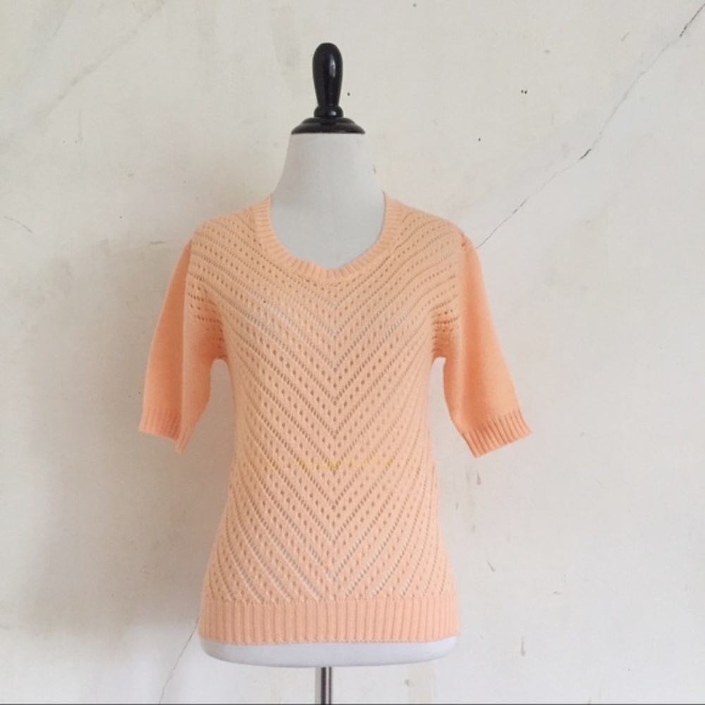 Vintage 50’s Peach Pointelle Sweater